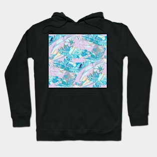 Feathers Tropical Repeat Pattern Hoodie